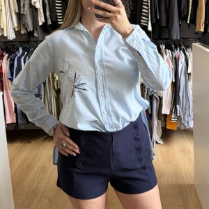 Camisa Parisien celeste con bordado