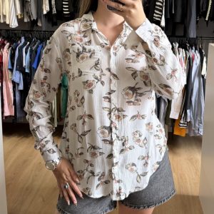 Camisa Indian blanca estampada