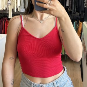 Top Bershka rojo