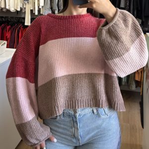 Buzo Indian bordo, rosa claro y rosa viejo