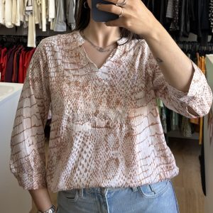 Blusa Allie rosa clarito, marrón, beige
