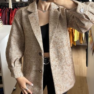 Tapado Allie marrón con blanco