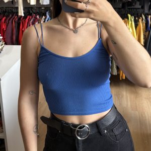 Top Zara azul francia