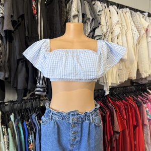 Top Forever 21 cuadrille celeste