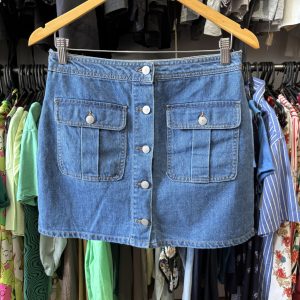 Pollera Forever 21 azul con botones