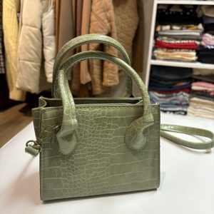 Cartera mini verde oliva crocco