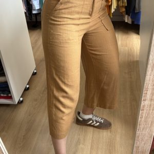 Pantalón lino Joséphine marrón
