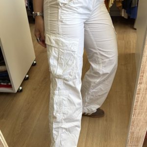Pantalón HyM cargo blanco