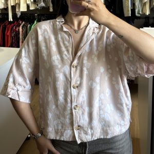Camisa Indian rosa/beige con flores