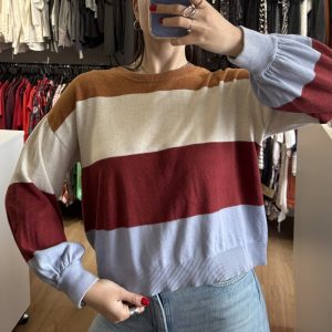 Buzo Lemon marron claro, beige claro, bordo, celeste pastel