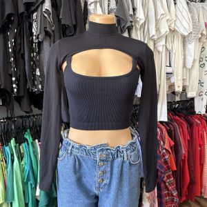 Manguitas negro Bershka