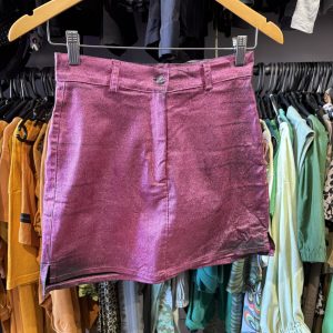 Pollera rosa metalizada