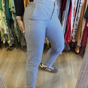 Pantalon Zara a rayas azul y blanco