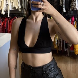 Top Zara negro de hilo