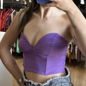 Top corset Zara strapless violeta