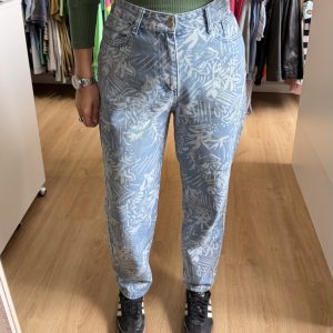 Jean Indian celeste con estampa