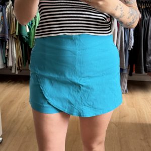 Short pollera Bluesteel turquesa