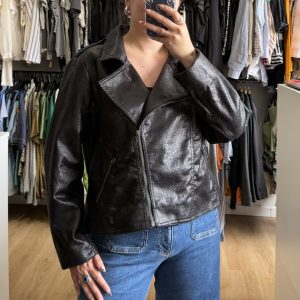 Chaqueta croco cuerina Boho