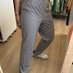 Pantalon HyM cuadrille blanco y negro, con etiqueta