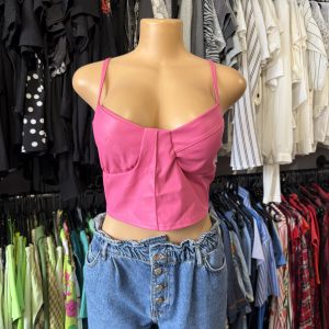 Top cuerina rosado, nuevo sin uso