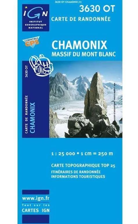 Mapa IGN 3630 Chamonix-Massif du Mont-Blanc