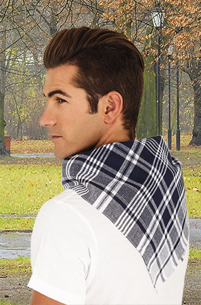 Pañuelos de cuadros blancos y azules