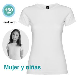 Camisetas blancas baratas mujer y niñas