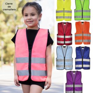 Chalecos infantiles de colores alta visibilidad