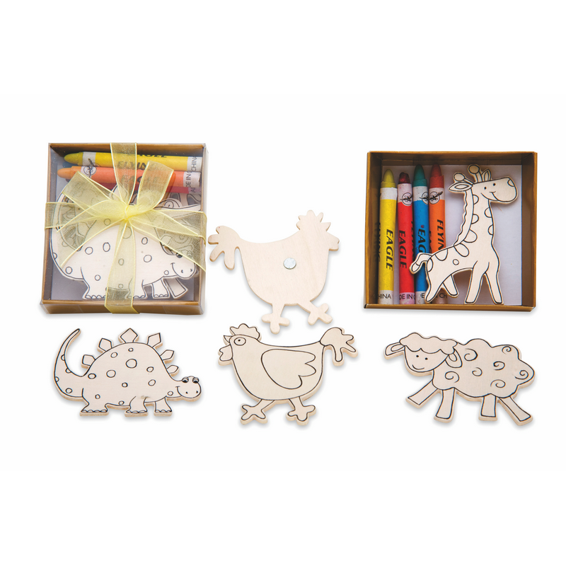 Imanes de madera con ceras para pintarlos - Imagen 2