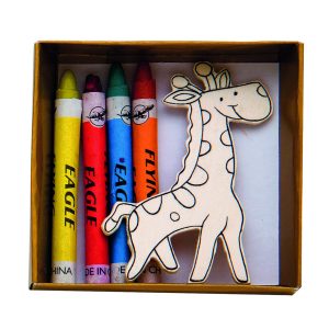 Imanes de madera con ceras para pintarlos