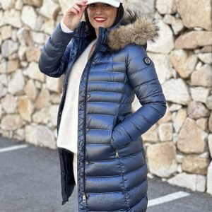 plumas azul electrico mujer