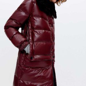 plumas granate mujer