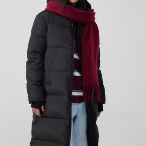 plumas granate mujer