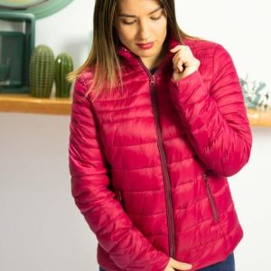 plumifero granate mujer