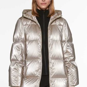 plumifero plateado mujer