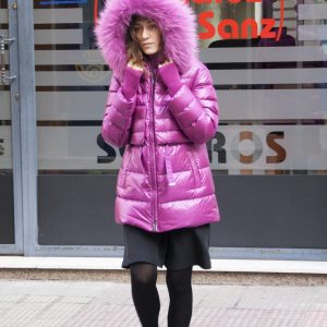 plumifero rosa mujer