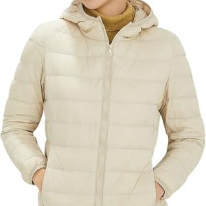 plumiferos beige mujer