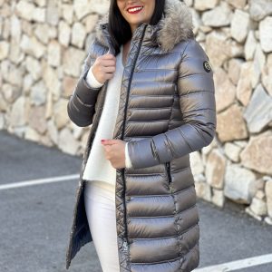 plumiferos metalizados mujer