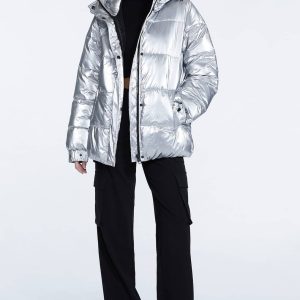 plumiferos metalizados mujer