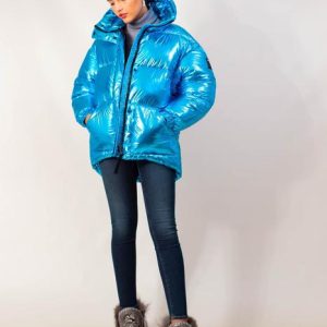 plumiferos metalizados mujer